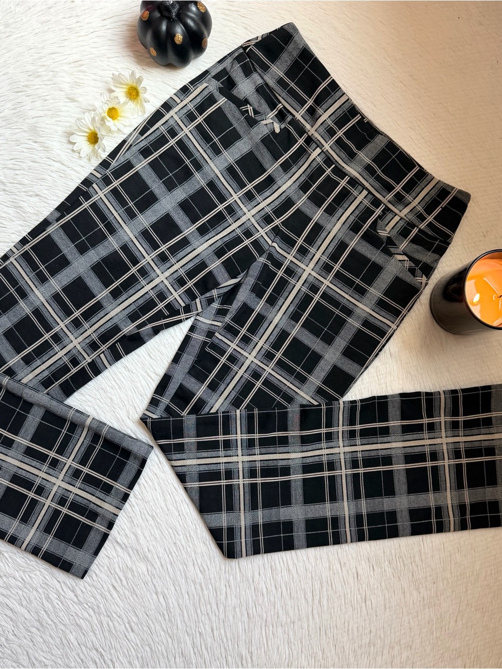 Women’s 7th Avenue Design studio plaid Straight-Leg pullover  trouser pants